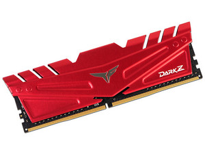 Memoria DIMM TeamGroup T-Force Dark Z DDR4 PC4-24000 (3000MHz), CL16, 8GB. Color Rojo.