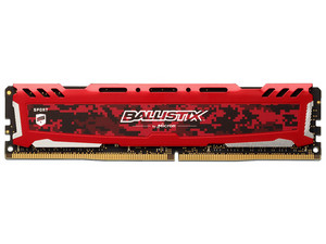 Memoria Crucial Ballistix Sport LT DDR4 (3000MHz), CL15, 16GB. Color Rojo.