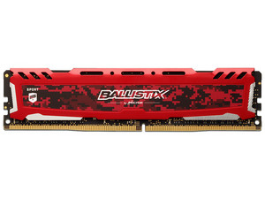 Memoria Crucial Ballistix Sport LT DDR4 PC4-25600 (3200MHz), CL16, 16GB. Color Rojo.