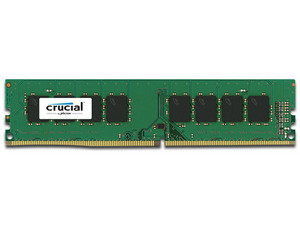 Memoria DIMM Crucial DDR4, PC4-19200 (2400 MHz), CL17, 4 GB.