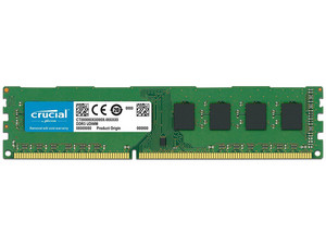 Memoria DIMM Crucial DDR3L C3-12800 (1600MHz), CL11, 4GB.