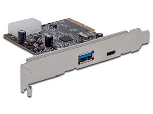 Tarjeta Controladora Manhattan PCI Express con USB Tipo-C y USB 3.0 Super Alta Velocidad.