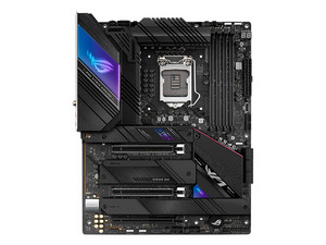 ASUS ROG STRIX Z590-E GAMING WI-FI Motherboard, Intel Z590 Chipset, Supports: 11th and 10th Generation Intel Processors, Memory: DDR4 5333/3200/2133MHz, 128GB Max, Integrated: HD Audio, Network, Wi-Fi, USB 3.1, SATA 3.0, ATX, Ports: 2xPCIE4.0x16, 1xPCIE3.0x1