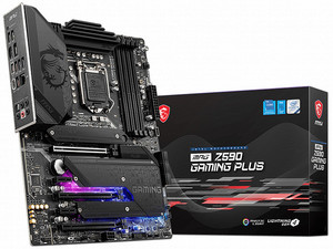 T. MSI MPG Z590 GAMING PLUS Motherboard, Intel Z590 Chipset, Supports: Intel 11th and 10th Generation Processors, Memory: DDR4 5333/3200/2133 MHz, 128GB Max, Integrated: HD Audio, Network, USB 3.1, SATA 3.0, ATX, Points: 3xPCIEx16, 2xPCIE3.0x1.