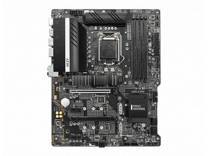 T. MSI Z590-A PRO Motherboard, Intel Z590 Chipset, Supports: Intel 11th and 10th Generation Processors, Memory: DDR4 5333/3200/2133 MHz, 128GB Max, Integrated: HD Audio, Network, USB 3.1, SATA 3.0, ATX, Points: 2xPCIEx16, 2xPCIE3.0x1.