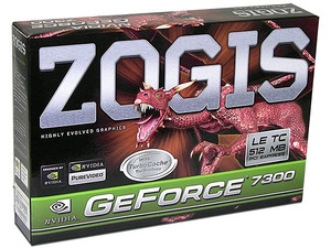 T. de Video Zogis Geforce 7300LE TC con 256MB DDR2 (con TurboCache hasta 512MB), Salida a TV. Puerto PCI Express x 16