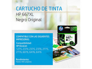 Combo De 2 Cartuchos De Tinta HP 667 XL Negra Y 667 Tricolor Para HP