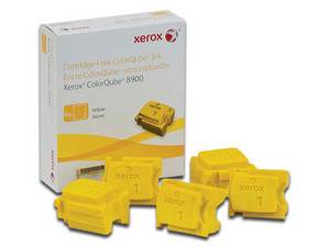 Tinta sólida Xerox ColorQube Amarillo, Modelo: 108R01024, con 6 Barras.