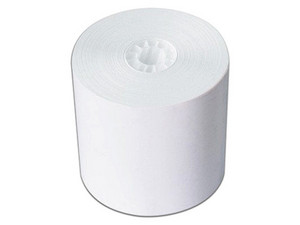 Paquete de Rollos de papel térmico PCM, 80 x 70 mm, 50 piezas. Color blanco.