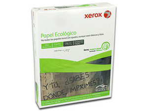 Papel Ecologico Xerox de tamaño carta, 93% de blancura, 75g , 5000 hojas.