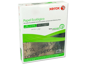Papel Bond Ecologico Xerox tamaño Carta paquete de 500 hojas