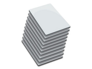 Paquete de 10 Tarjetas ZK tipo ID, Ultra delgadas, Imprimibles, Blancas para impresión directa.