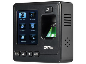 Lector biométrico ZKTeco SF100 con apertura de puerta y hasta 1500 huellas.