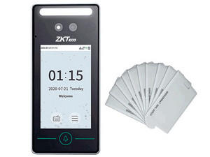 Control de Asistencia ZKTECO SpeedFaceV4LTA, soporta 800 palmas, 800 rostros y 150,000 registros. Incluye 20 tarjetas de proximidad.
