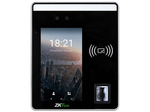 Control de asistencia multibiométrico ZKTeco SpeedFace H5 con reconocimiento facial, tarjeta y huella digital.