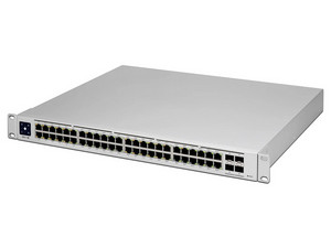 Switch Ubiquiti UniFi  USW-PRO-48-POE de 48 puertos Gigabith Ethernet, PoE+, Rack 1U, 600 W.