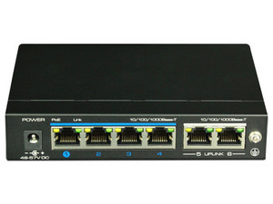 Switch UTEPO UTP3GSW04TP60 de 6 puertos Ethernet Gigabit 10/100/1000 Mbps (1-4 PoE).