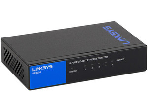 Switch Gigabit LINKSYS SE3005 de 5 puertos 10/100/1000 Mbps.