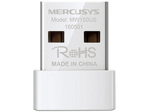 Nano Adaptador Inalámbrico USB Mercusys MW150US, Wireless N (Wi-Fi 4), hasta 150 Mbps, USB.