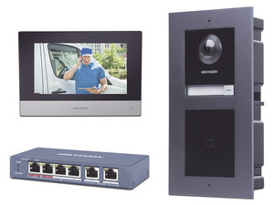 Kit de Video Portero IP Hikvision DSKIS601-V2 con Monitor Interior, Cámara de 2MP (1920 x 1080), APP para Smartphone, Montaje Incluido.