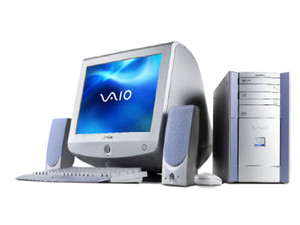 Computadora Sony Vaio PCV-RX100M Studio PC
Procesador AMD Athlon XP 2600+, 256Mb en RAM
Disco Duro de 80GB, Quemador de CDs y DVD-ROM
Monitor Sony Triniton de 17Pulg. Red 10/100 y Modem 56K
Windows XP Home Edition