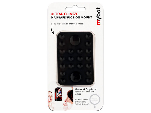 Soporte MyBat Ultra Clingly Mag MOTHMNUSUM214 para smartphone con ventosa adherente universal. Color Negro.