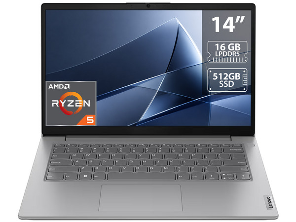 Laptop Lenovo V14 G4 AMN:
Procesador AMD Ryzen 5 7520U (hasta 4.3 GHz),
Memoria de 16GB LPDDR5,
SSD de 512GB,
Pantalla de 14