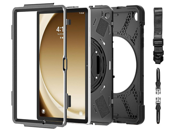 Funda de Uso Rudo BRobotix 6006580, Con correa y Giro de 360 Grados, Compatible con Samsung Galaxy A9+ de 11