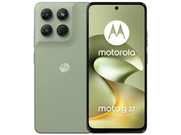 Smartphone Motorola Moto G37: 
Procesador MediaTek Dimensity 6300 (hasta 2.4 GHz), 
Memoria RAM de 4GB, Almacenamiento de 128GB, 
Pantalla LED Multi-Touch de 6.67