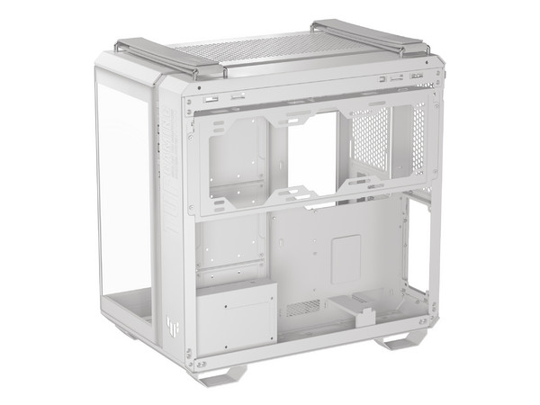 Gabinete ASUS TUF Gaming Case GT 502 Horizon, Mid Tower, ATX, Panel de Cristal Templado, No Incluye Fuente de Poder. Color Blanco.
