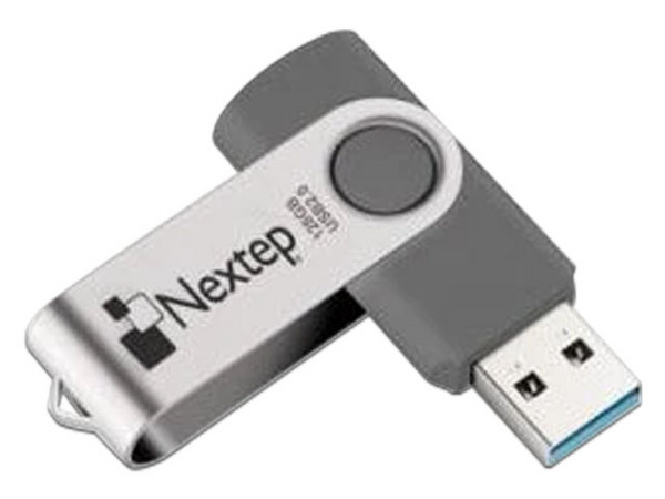 Unidad Flash USB 2.0 Nextep Twist NE-470C de 128 GB. Color Gris.