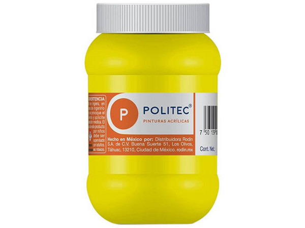 Pintura Acrílica POLITEC Limon Hanza de 100ml, Caja c/6 piezas, Color Limon Hanza.
