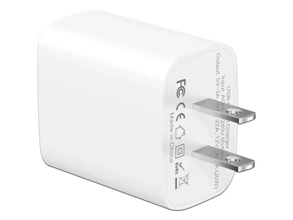Cargador de Pared AmpNergy ACGTRACCMO05PW de 20W, USB Tipo C, Cable Incluido. Color Blanco.