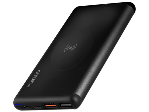Cargador de batería externo Argomtech S12W, con carga inalámbrica rápida de 15W.