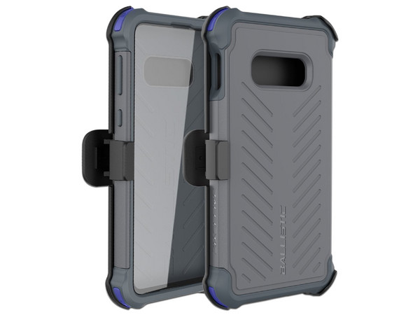 Funda BALLISTIC Tough Jacket Maxx para Samsung Galaxy S10e, con clip y mica de pantalla. Color Gris.