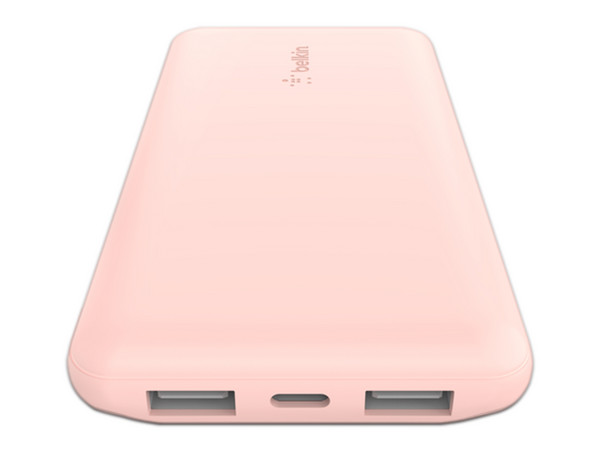 Batería Portátil Belkin BoostCharge BPB011 Power Bank de 10000mAh, 15W, USB-A, USB-C. Color Rosa.