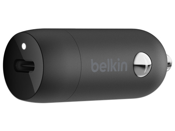 Cargador de Carro Belkin BoostCharge CCA004 de 30W, 3A, Carga rápida, puerto USB-C. Color Negro.