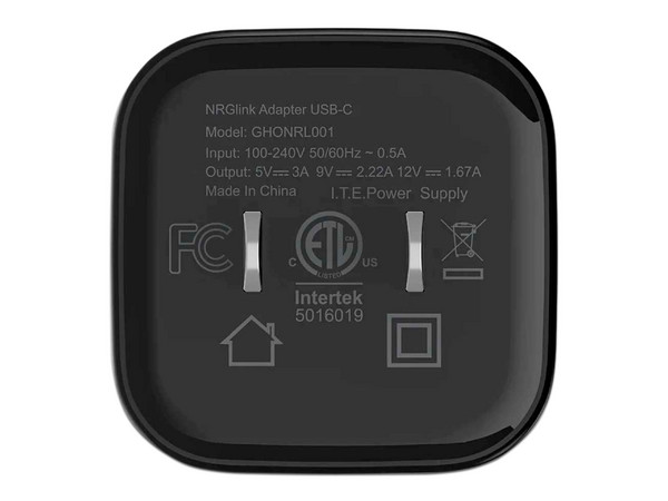 Cargador GHOSTEK GHONRL001, Carga Rápida de 20W, USB-C. Color Negro.