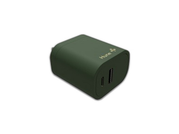 Cargador de pared HUNE Huron AT-ACC-WA-061BOS de 2 Puertos USB, 1A. Color Verde (No incluye cable)
