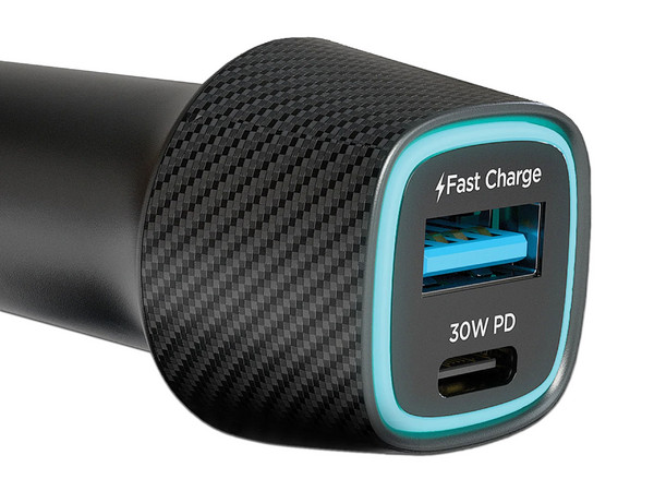 Cargador de Auto HyperGear 16352 de 98W, 3 Puertos USB Tipo C, 2 Puertos USB Tipo A, Cable de 1.5m. Color Negro.
