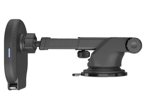 Soporte Magnético de Auto y Cargador Inalámbrico HyperGear de 15W, Ajustable, MagSafe. Color Negro.