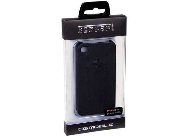 Hard Case de piel Scuderia Ferrari para iPhone 4 y 4S. Color Negra 