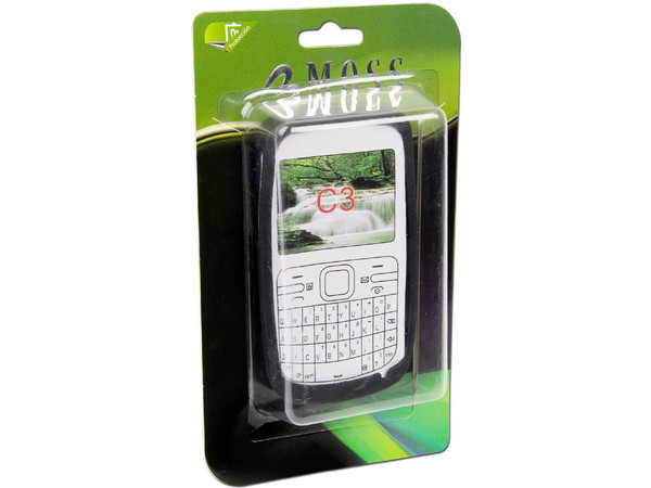 Funda de Silicón Moss para Nokia C3. Color Negra 