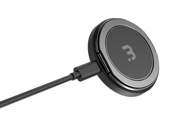 Cargador Inalámbrico MYBAT Mag Dockit, MagSafe de 15W, Anillo con Rotación de 360 Grados. Color Negro.