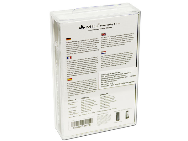 Protector y batería externa MiLi Power Spring 4 para iPhone 4