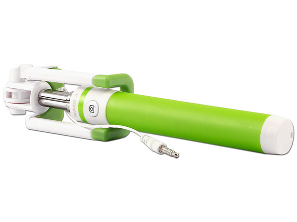 Bastón Selfie Naceb NA-595VE con botón en el mango, 3.5mm. Color Verde.