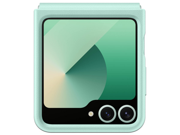 Funda Protectora Samsung Kindsuit para Galaxy Flip 7 FE y Flip 6, Cuero Vegano. Color Menta.