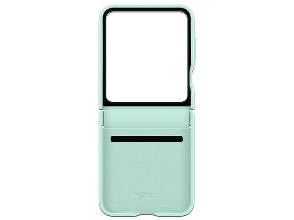 Funda Protectora Samsung Kindsuit para Galaxy Flip 7 FE y Flip 6, Cuero Vegano. Color Menta.