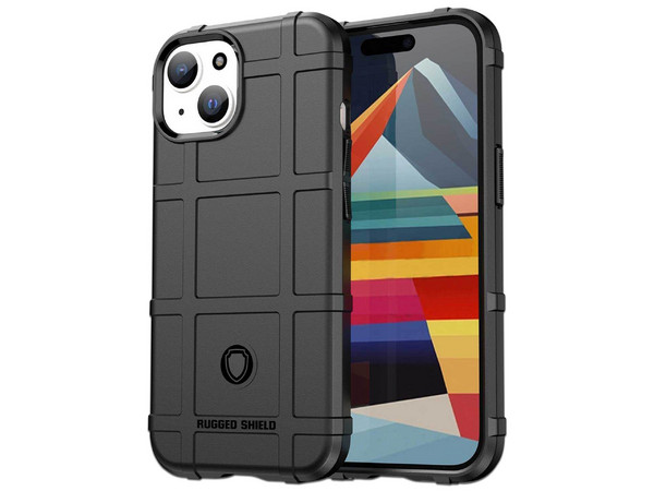 Funda TEKKU Rugged Shield para iPhone 15, Color Negro.
