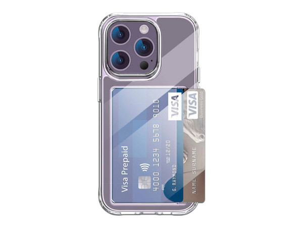 Funda protectora Tekku Porta-Tarjetas para iPhone 15 Pro Max, Transparente.